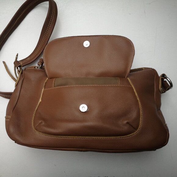 Stone Mountain Ladies Dark Brown Genuine Leather Wide Strap Crossbody / Shoulder - Picture 7 of 14
